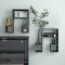 Gossi rafturi de perete 2 buc. gri lucios 50x15x50 cm lemn prelucrat