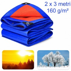 Prelata impermeabila de protectie, 2x3 m, inele prindere, 160g/mp