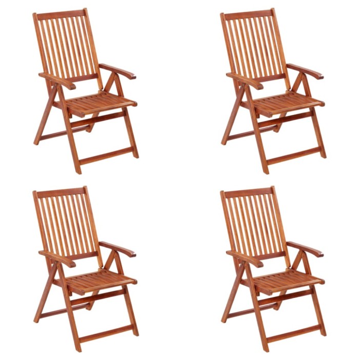 vidaXL Scaune grădină rabatabile, 4 buc., lemn masiv acacia 3065515