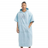 Poncho de baie cu broderie Homelevel, L-XL, Albastru, Bumbac organic, 54977.20