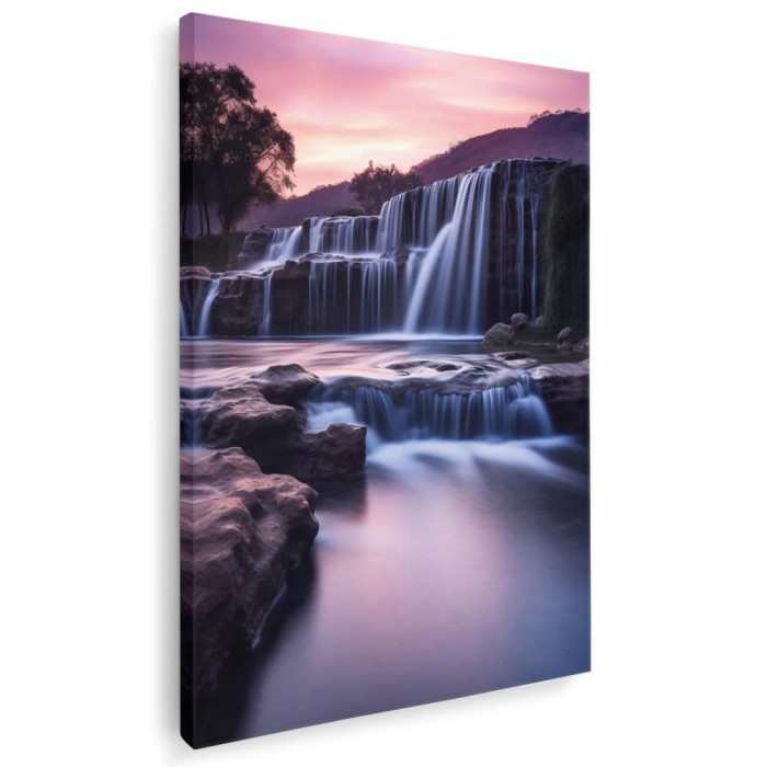 Tablou peisaj cascada rasarit Tablou canvas pe panza CU RAMA 30x40 cm