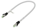 Patch cord S/FTP Cat 8 0,5m 24AWG LSZH gri, Goobay