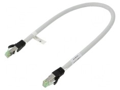 Patch cord S/FTP Cat 8 0,5m 24AWG LSZH gri foto