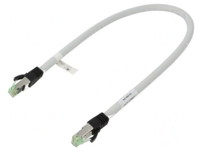 Patch cord S/FTP Cat 8 0,5m 24AWG LSZH gri foto