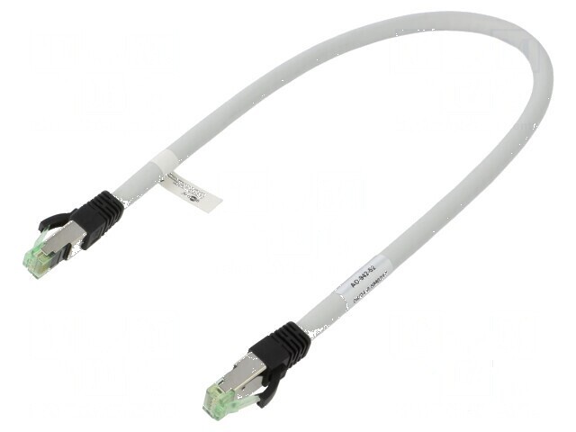 Patch cord S/FTP Cat 8 0,5m 24AWG LSZH gri