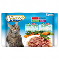 Stuzzy Cat MULTIPACK ?unca ?i carne de vita+ iepure in gelatina 4 x 100 g foto