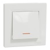 Intrerupator cap scara cu led rosu Schneider Asfora alb EPH1500121