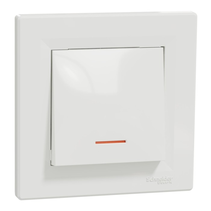Intrerupator simplu cu led rosu Schneider Asfora alb EPH1400121