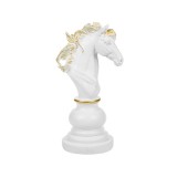 Piesa de Sah decorativa, model Cal, 25.5 cm, Alb/Auriu, ATU-081862, Oem