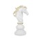 Piesa de Sah decorativa, model Cal, 25.5 cm, Alb/Auriu, ATU-081862