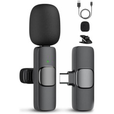 Microfon pentru telefon, wireless, lavaliera, mufa tip c, K9 foto