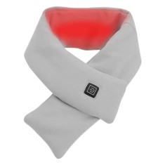 Esarfa cu incalzire Ldreamam, 10 x 81 cm, bateria externa nu este inclusa, bumbac, gri