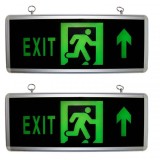 Indicator Luminos Iesire EXIT 2Fete Sageata Sus LED Acumulator 36x14cm MNR3151