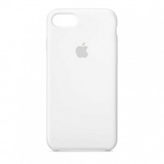 Husa iPhone 7 Plus / 8 Plus Alb Carcasa Silicon Premium Slim Logo foto