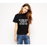 Tricou dama negru - My MOM says - M