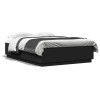 Gossi cadru de pat cu lumini led, negru, 150x200 cm, lemn prelucrat