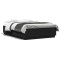 Gossi cadru de pat cu lumini led, negru, 150x200 cm, lemn prelucrat