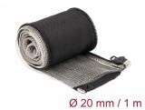 Organizator cabluri cu fermoar rezistent la caldura 1m x 20mm Negru, Delock 20846