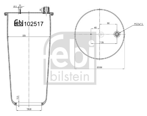 FEBI BILSTEIN 102517 Burduf, suspensie pneumatica