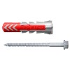 Diblu universal din nylon, 10 x 50 mm, Fischer Duopower, cu surub, cap hexagonal, 7 x 70 mm
