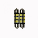 Set 2 x Bec LED 36mm, 12LED SMD, 12V, ALB, 4014, Universal