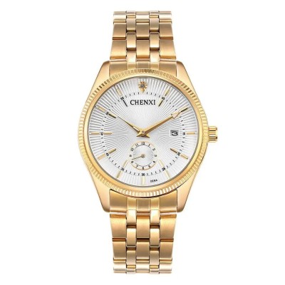 Ceas barbatesc Chenxi Casual Clasic Fashion Business Quartz Auriu foto