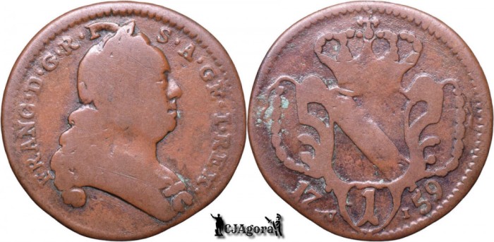 1759 WI, 1 Heller - Francisc I - Arhiducatul Austriei