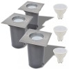VidaXL Corpuri de iluminat LED pentru sol 3 buc pătrate 42413