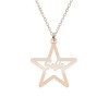 Lantisor Argint 925 Placat Aur Roz cu Nume Stea Decupat - Bijuterie Personalizata, Cadou Unic