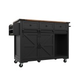 Insulă de bucătărie cu blat rabatabil, Negru | Aosom Romania