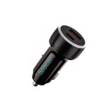 ALIMENTATOR auto SPACER Quick Charge 17W 3.1A max, putere totala 17W, LED ambiental, 1 x USB + 1 x USB Type-C, pt. bricheta auto, black, &quot;SPCC-DUOQ-01