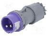 Conector alimentare AC, IEC 60309, IP44, 32A, 24V AC, 2 pini, PCE - 072V