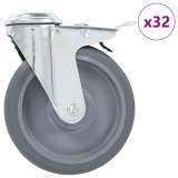 vidaXL Roți pivotante cu gaură pentru șurub, 32 buc., 125 mm 277880