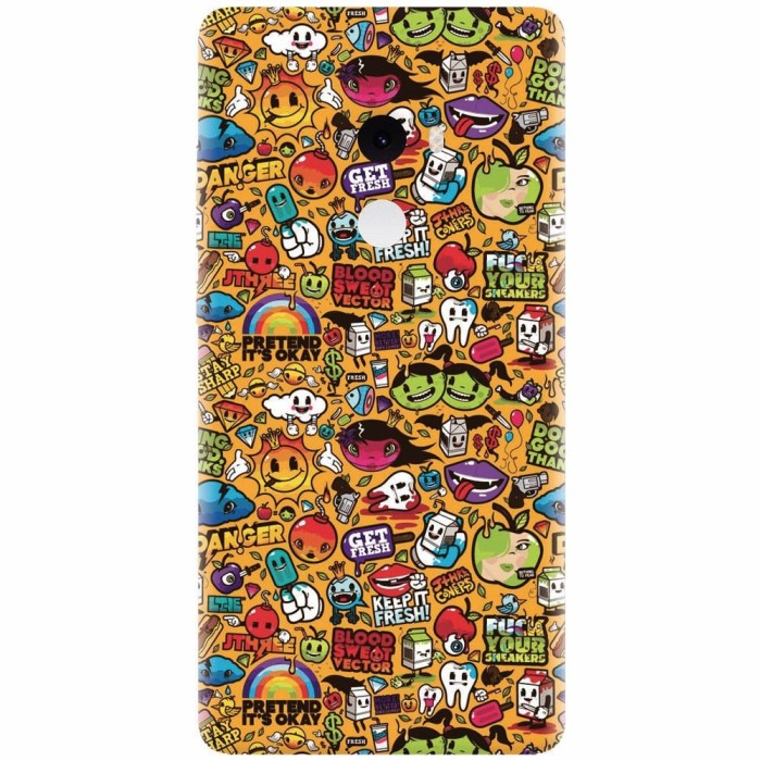 Husa silicon pentru Xiaomi Mi Mix 2, Colorful Sticker Illustrations
