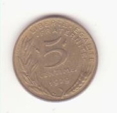 Franța 5 centimes 1979 foto