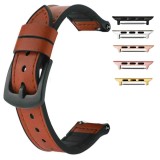 Curea piele, compatibila cu Apple Watch 10, 46mm, Caramel Brown