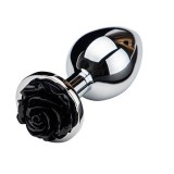 Dop Anal Rose Pleasure Small, Argintiu/Negru, Guilty Toys