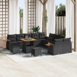 Cumpara ieftin Set de canapele pentru gradina 17 buc. 10-Locuri Negru