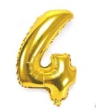Balon aniversar Maxee, cifra 4, auriu, 40 cm