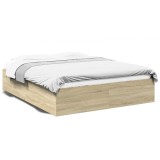 Cumpara ieftin Cadru de pat, stejar sonoma, 150x200 cm, lemn prelucrat