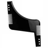 Pieptan contur barba, Negru, 14x18x0.3 cm, sablon pentru modelarea barbii, translucid, Oem