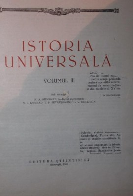 Istoria universalaVol III foto