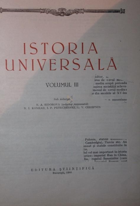 Istoria universalaVol III