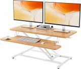Masa ajustabila de birou Sit-Stand 40x91 cm, lucru in picioare sau sezut, inaltime reglabila 12-52 cm, suport smartphone, cadru forma X - CN