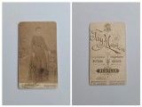 Fotografie de colectie CDV Atelier Fay Marton, Portretul de femeie, Resicza, Resita, Banat, Romania, ca. 1890