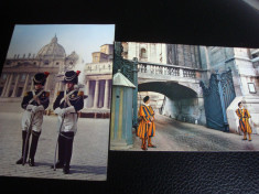 Carte postala - set 2 CP - Citta del Vaticano -garda elvetiana si jandarmi -nec foto