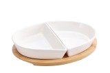 Cumpara ieftin Platou servire 6 compartimente, ceramica bambus 18,5 x 13,5 x 3,5 cm, 28 x 20 cm