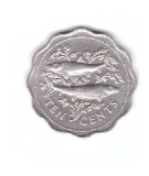 Moneda Bahamas 10 cents/centi 1987, stare foarte buna, curata