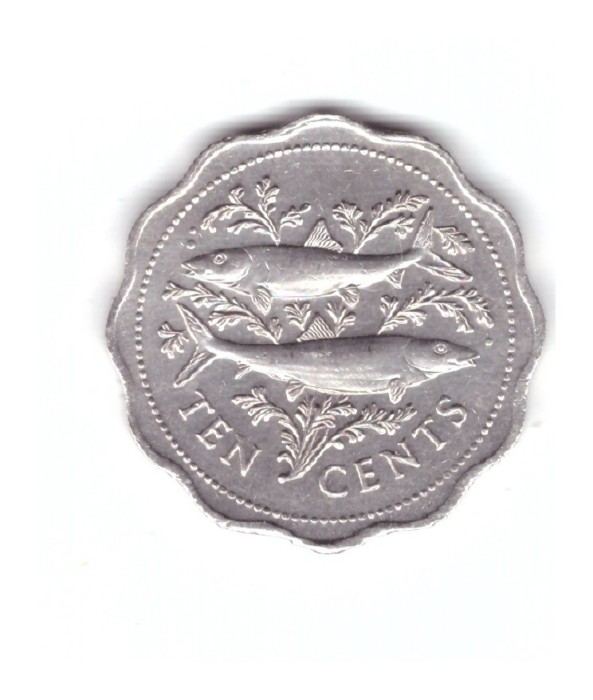 Moneda Bahamas 10 cents/centi 1987, stare foarte buna, curata