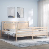 VidaXL Cadru pat cu tăblie 200x200 cm, lemn masiv de pin